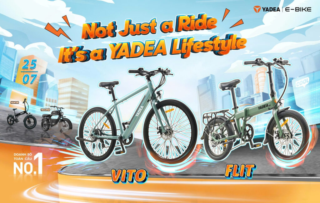 Yadea ra mắt bộ đôi xe đạp trợ lực điện: Yadea Vito và Yadea Flit