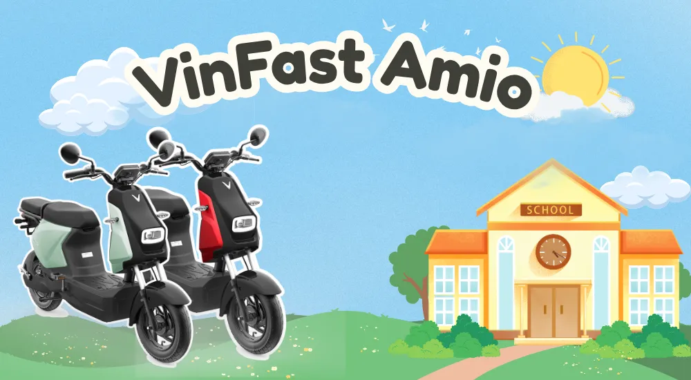 Cận cảnh xe máy điện học sinh của Vinfast – Vinfast Amio