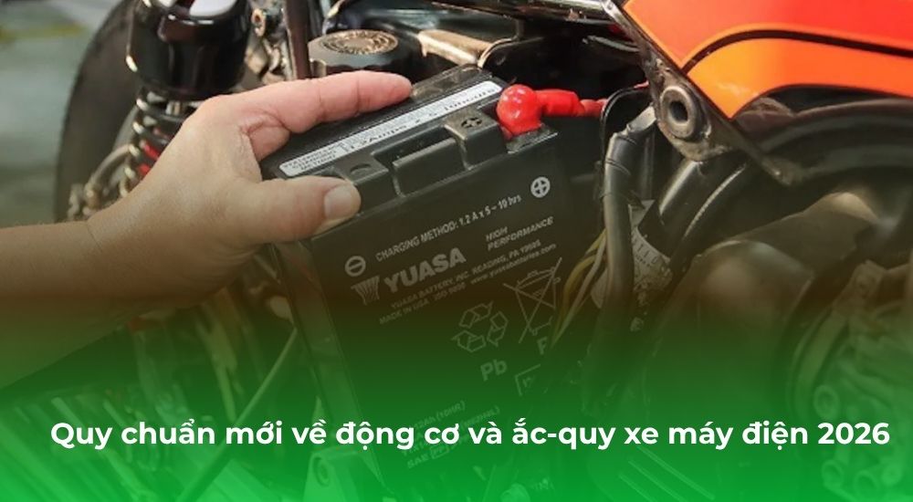 Quy chuẩn mới về động cơ và ắc-quy xe máy điện 2026